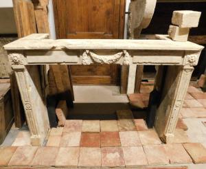 CHP280 Louis XVI stone fireplace, size 153 x h 105 cm